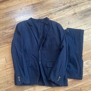 Old Navy Men's Navy Linen Suit Set, Size M